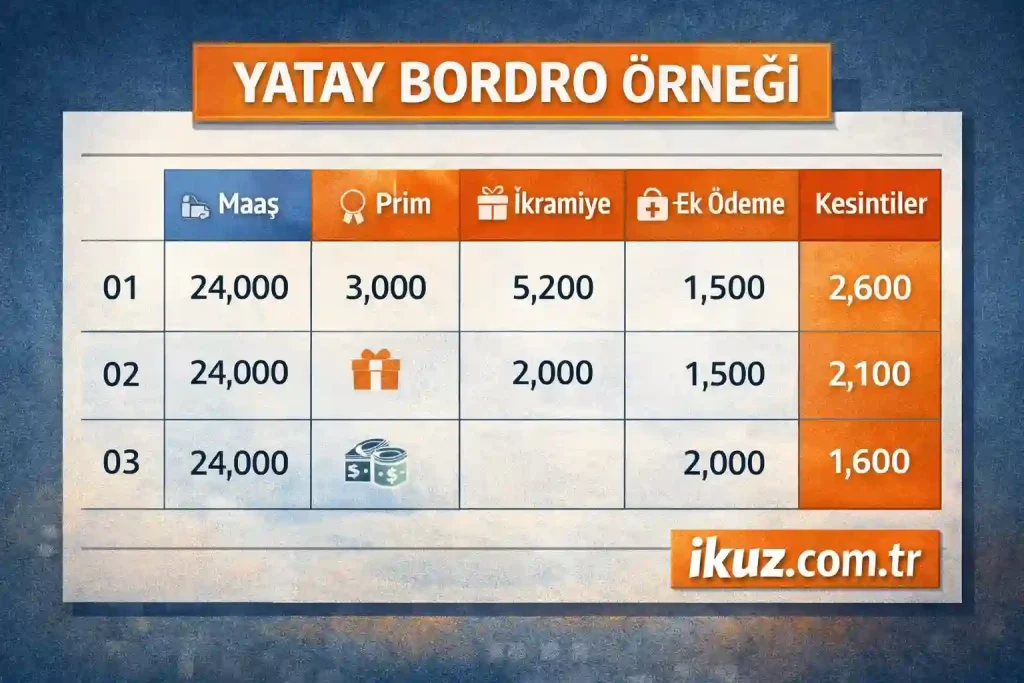 Örnek yatay bordro